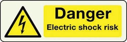 Manutan Photo lumines danger electricshock sign. 300x100mm, Quantity: Pack