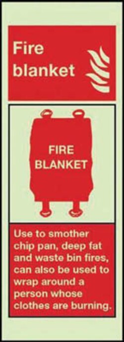 Manutan Photo lumines fire blanket information sign., Quantity: Each