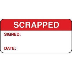 Manutan Scrapped quality control labels, 18mm x 38mm | Buy Online | Manutan | Fisher Scientific