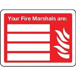 Manutan Your fire marshals are sign. 200 x 150mm. Rigid, Quantity: Each