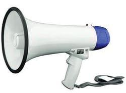 Manutan 10w megaphone with siren. Lxdia 250x155mm, Quantity: Pack of 1