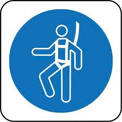 Manutan Mandatory safety harness symbol sign.200 x 200mm., Quantity: Each