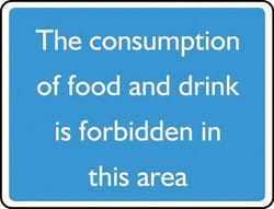 Manutan Food and drink forbidden sign. 200 x 150mm. Sa, Quantity: Each