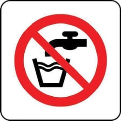 Manutan Not drinking water symbol sign. 100 x 100mm. Sa, Quantity: Each