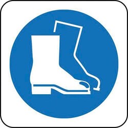 Manutan Mandatory safety footwearsymbol sign.100 x 100mm., Quantity: Pack