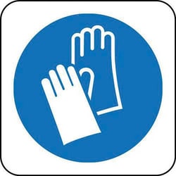 Manutan Mandatory hand protection symbol sign. 200 x, Quantity: Each