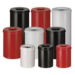 Manutan Self extinuishing waste bin. Cap 50ltrs - grey, Quantity: Pack