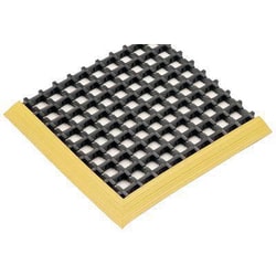 Manutan Workstation mat with yellow edging. Wxl 1500x1000m, Quantity: Pack