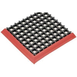Manutan Workstation mat with red edging. Wxl 1500x1000mm, Quantity: Each