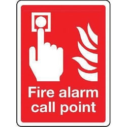 Manutan Fire alarm call point sign. 300 x 400mm. Rigid, Quantity: Each