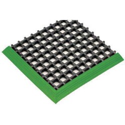 Manutan Workstation mat with green edging. Wxl 1200x600mm, Quantity: Pack