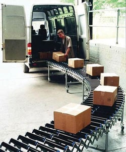 Manutan Heavy duty roller bearing conveyor, 400 track width, expanded 8.0m | Buy Online | Manutan | Fisher Scientific