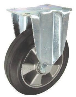 Manutan Rubber tyre with aluminum centre, ball bearing, 200mm wheel diameter, fixed | Buy Online | Manutan | Fisher Scientific