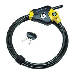 Manutan Adjustable cable lock. Length x dia 1.8m x 10mm, Quantity: Each