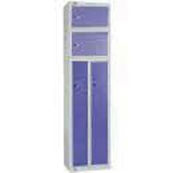 Manutan 2 person locker. Lt grey/dk blue. Hxwxd: 1800x450x, Quantity: Pack