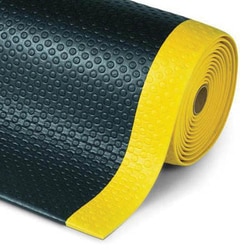 Manutan Bubble Dyna Shield medium duty anti-fatigue mat, black/yellow, 600mm wide 600 mm | Buy Online | Manutan | Fisher Scientific