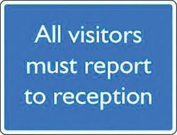 Manutan All visitors must report to sign. 200 x 150mm. Sa, Quantity: Pack