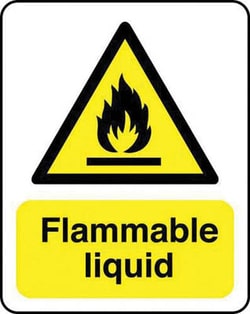 Manutan Flammable liquid hazard sign. 400 x 600mm. Stovedaluminium, Quantity: