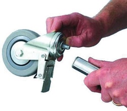 Manutan X4 Pack of 4 castors for chromeshelving, Quantity: Pack of 4