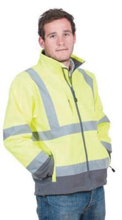 Manutan Yellow softshell jacket large, Quantity: Pack of 1