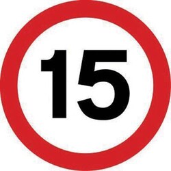 Manutan 15 mph traffic sign. Dia. 600mm. Aluminium, Quantity: Pack of 1