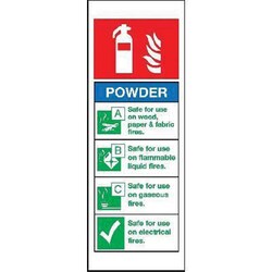 Manutan Powder fire extinguisher sign. 75 x 210mm. Rigid, Quantity: Each