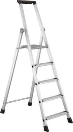 Manutan Ekwo 4 tread aluminum step ladder, Quantity: Each