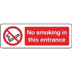 Manutan No smoking in this entrance sign. 300 x 100mm., Quantity: Pack