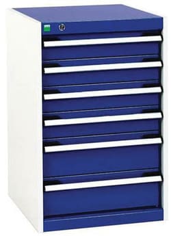 Manutan Hd drawer cabinet 525x525x800mm 6 drawer, Quantity: Pack of 1