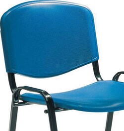 Manutan Stacking chair, Ekwo, black/blue polypropylene | Buy Online | Manutan | Fisher Scientific