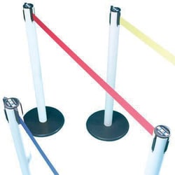 Manutan Belt barrier with 2.3m of black and red tape | Buy Online | Manutan | Fisher Scientific