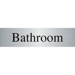 Manutan Stainless steel prestige bathroom sign. 200 x, Quantity: Each