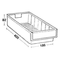 Manutan Shelving Bin, grey, 82mm x 186mm x 400mm Gray | Buy Online | Manutan | Fisher Scientific