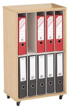 Manutan Wooden lever arch file storage unit.holds 10, Quantity: Pack of