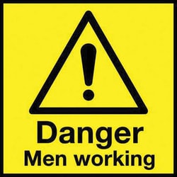 Manutan Danger men working A board sign, 590mm x 290mm | Buy Online | Manutan | Fisher Scientific