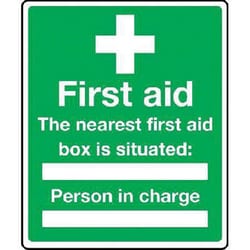 Manutan The nearest first aid box.. Sign. 250 x 300mm. Sa, Quantity: Pack