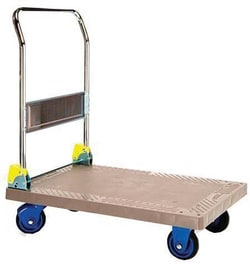 Manutan Plastic platform trolley cap 300kg, Quantity: Pack of 1