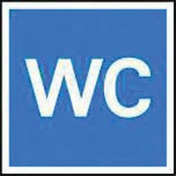 Manutan Wc symbol sign. 150 x 150mm. Rigid plastic, Quantity: Each