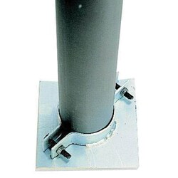 Manutan Steel base plate for round sign post, Quantity: Pack of 1