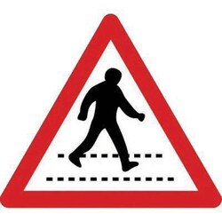 Manutan Pedestrian crossing traffic sign.600mm triangle, Quantity: Pack