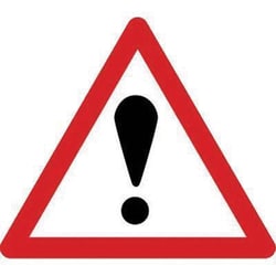 Manutan Caution warning sign. 600mm triangle, Quantity: Each
