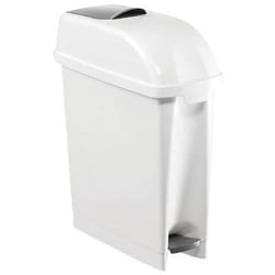 Manutan Sanitary bin. White. 17ltr cap. Hxwxd 540x200x420mm, Quantity: