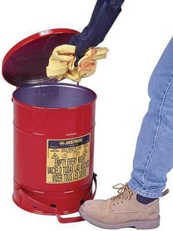 Manutan 37 litre oily waste safety can hxwxd 451x330x330mm, Quantity: Pack