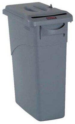 Manutan 87ltr slim jim confidential container + lid - grey, Quantity: Pack