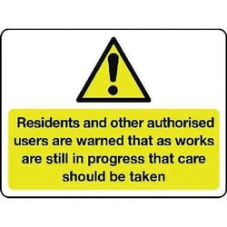 Manutan Residents sign. 600 x 450mm. Rigid plastic, Quantity: Pack of 1