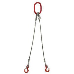 Manutan 11mm 6x19 fmc 2 leg wire rope sling 2m ewl, Quantity: Pack of 1