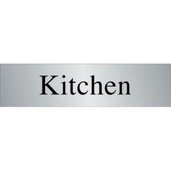 Manutan Stainless steel prestige kitchen sign. 200 x 50mm., Quantity: Pack