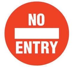 Manutan Floor graphic marker - no entry. Dia. 430mm, Quantity: Pack of