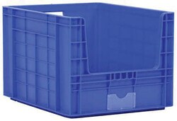 Manutan Blue stacking container. Lxwxh 600x500x400mm, Quantity: Pack of