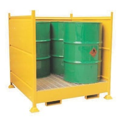 Manutan Stackable drum pallet. 3 solid sides. 1400x1400x1300mm., Quantity: